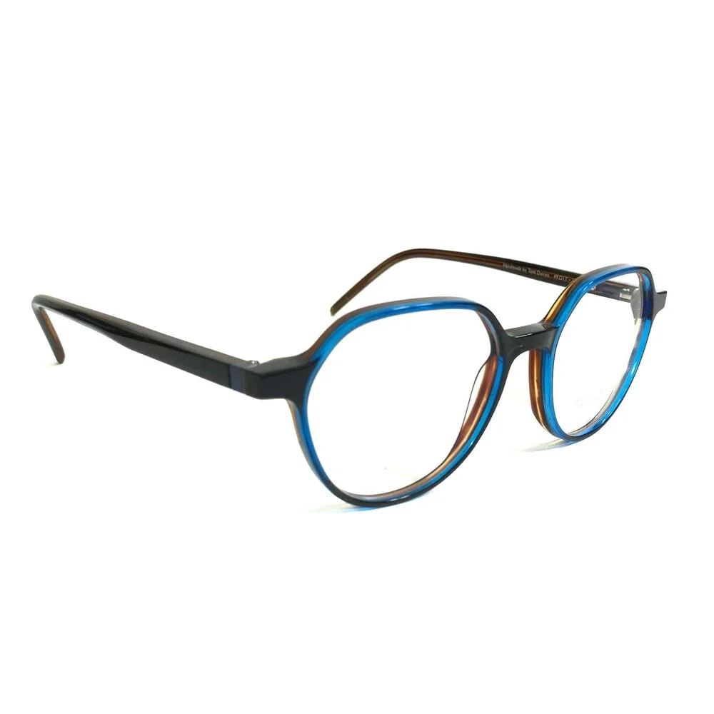 Tom Davies Eyeglasses Frames TD779 Col. 2260 Clear Blue on Brown 49-17-145